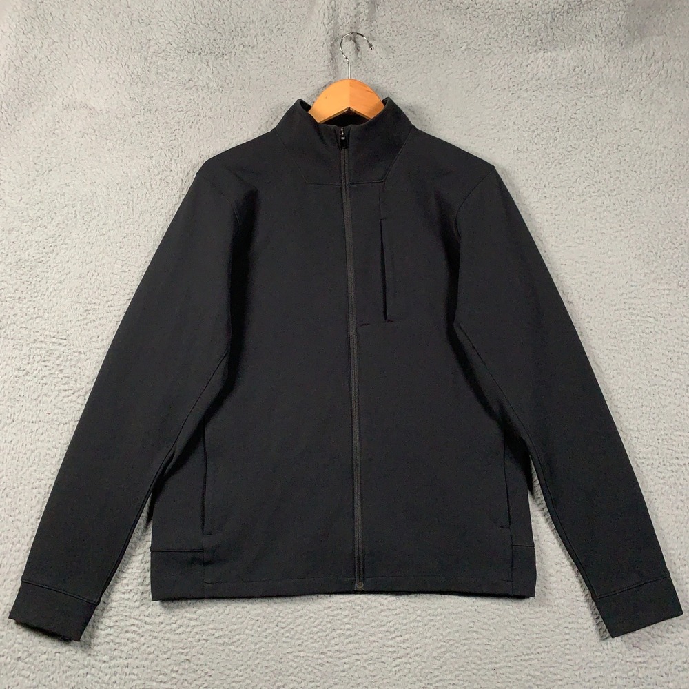Lululemon Sojourn Jacket Mens Large Black Full Zip Warpstreme Tech Performance L